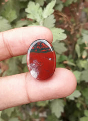 18.7ct Natural High Quality Blood Stone - Heliotrope - Dimension-22.5x17mm