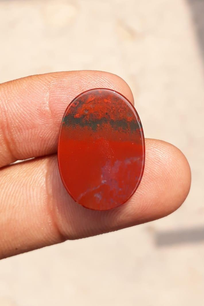 18.7ct Natural High Quality Blood Stone - Heliotrope - Dimension-22.5x17mm