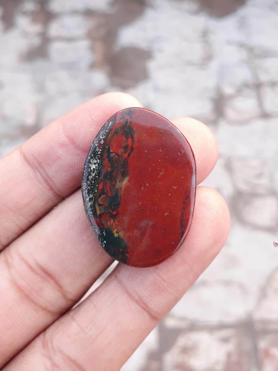 43.6ct Natural Blood Stone for Pendant and Another Jewelry Design, Dimension-32.7x23.8mm