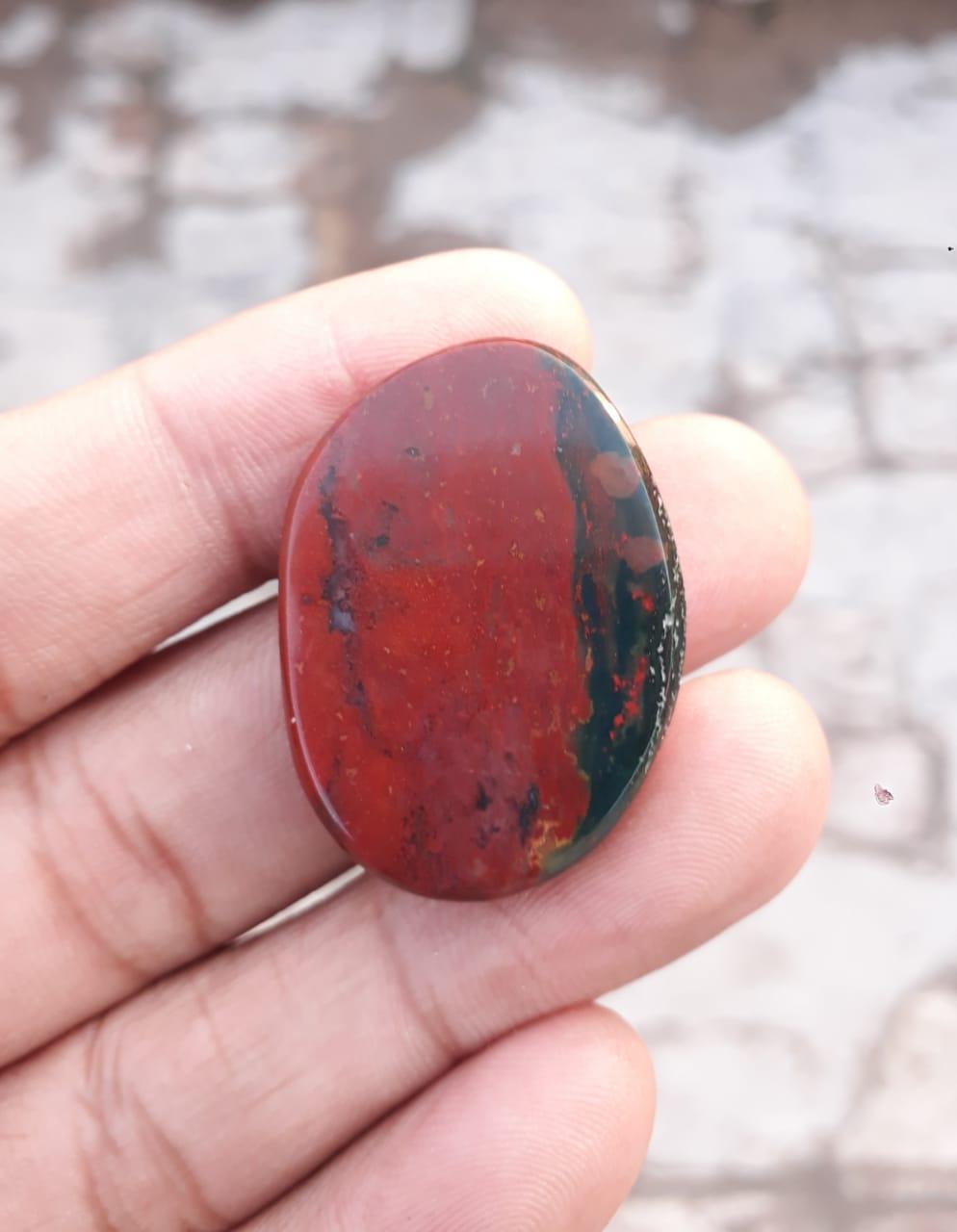43.6ct Natural Blood Stone for Pendant and Another Jewelry Design, Dimension-32.7x23.8mm