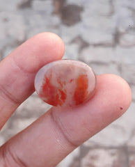 حجر دم طبيعي عالي الجودة 13.8 قيراط - الهليوتروب - الأبعاد 21x16 ملم