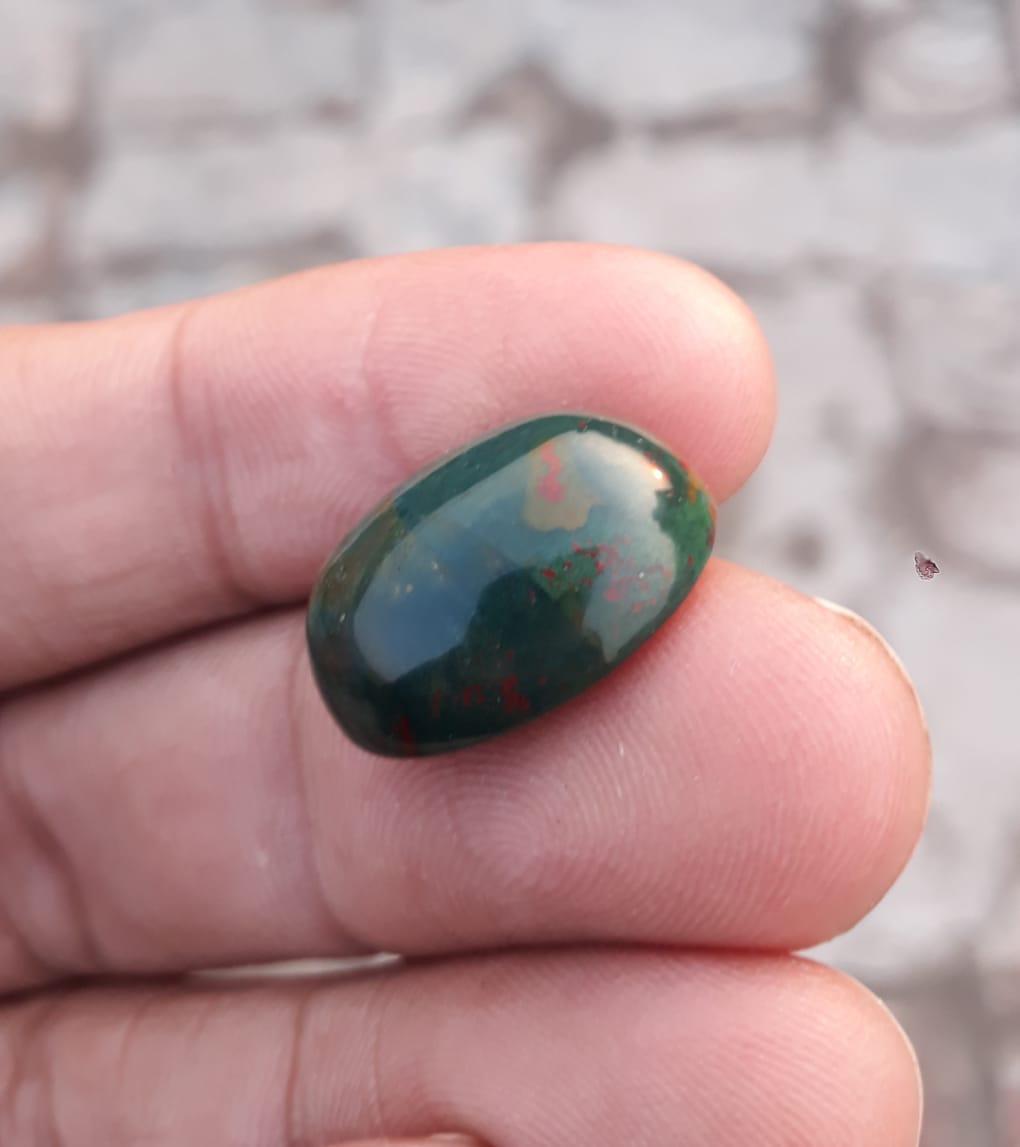 14.5ct Natural High Quality Blood Stone - Heliotrope - Dimension-18mm X 13mm