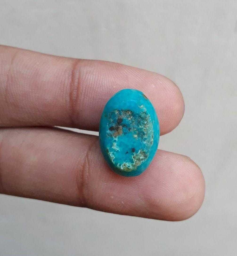 Natural Certified Turquoise - Blue Turquoise Feroza -15ct-19x14mm