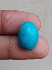فيروز طبيعي معتمد - فيروزا أزرق فيروزي -15 قيراط - 19 × 14 ملم