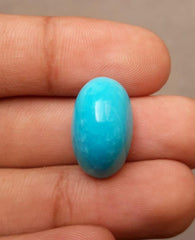 15.7ct Natural Certified Turquoise  - Blue Turquoise - 20x12mm