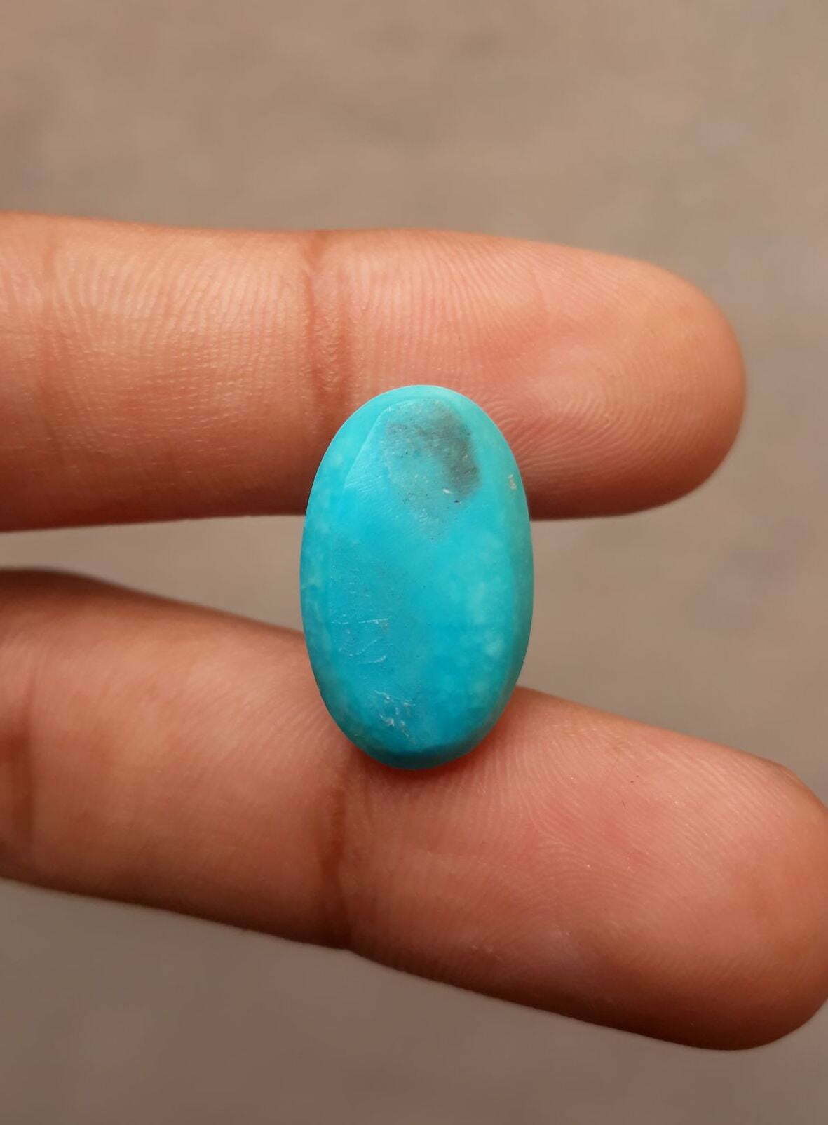 15.7ct Natural Certified Turquoise  - Blue Turquoise - 20x12mm