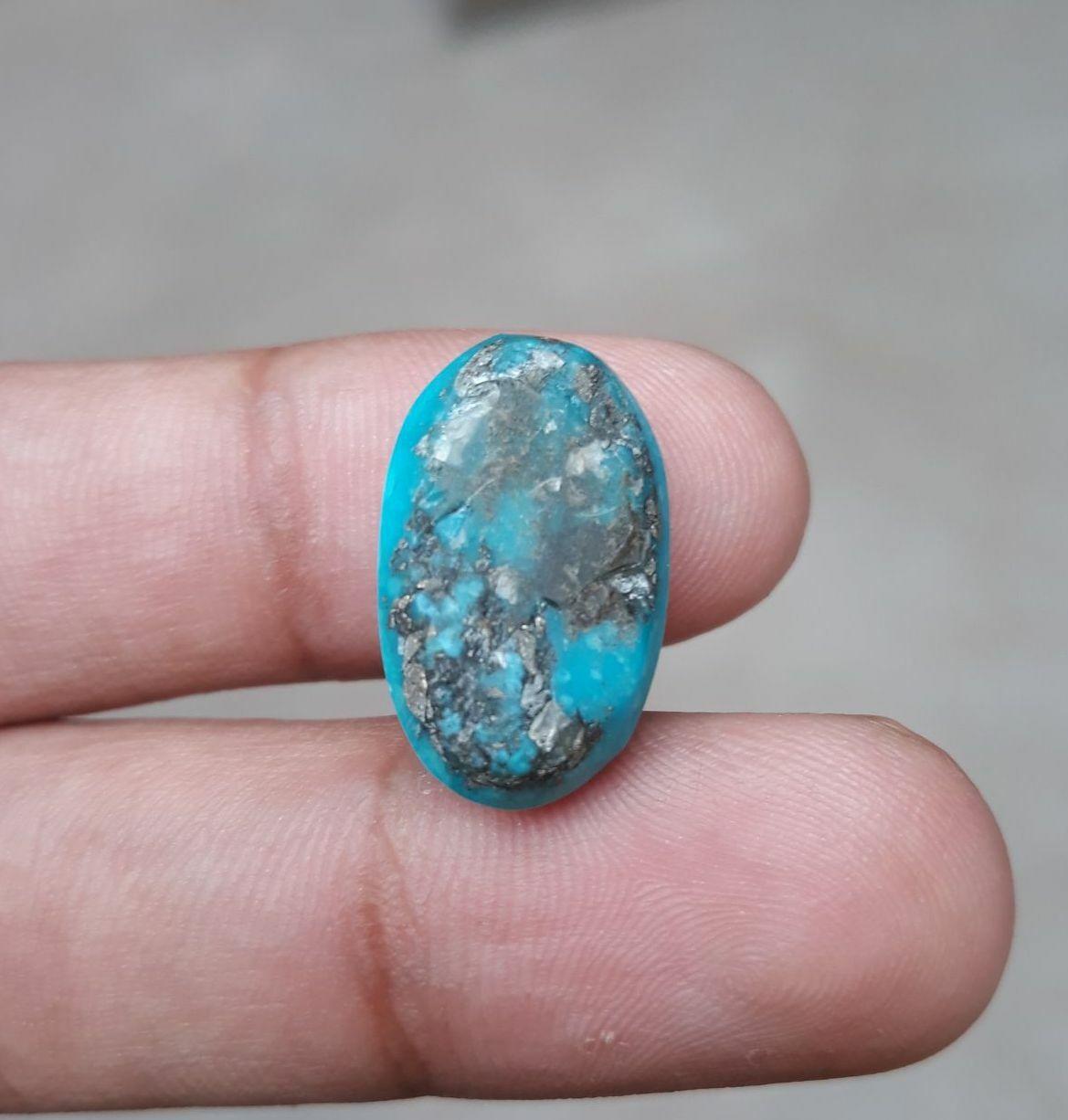 Natural Certified Turquoise  - Blue Turquoise-17ct-21x13mm