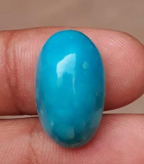 Natural Certified Turquoise  - Blue Turquoise-17ct-21x13mm