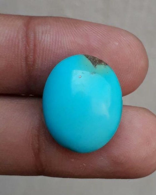 الفيروز الطبيعي المعتمد - الفيروز الأزرق Feroza-14ct-19x16mm