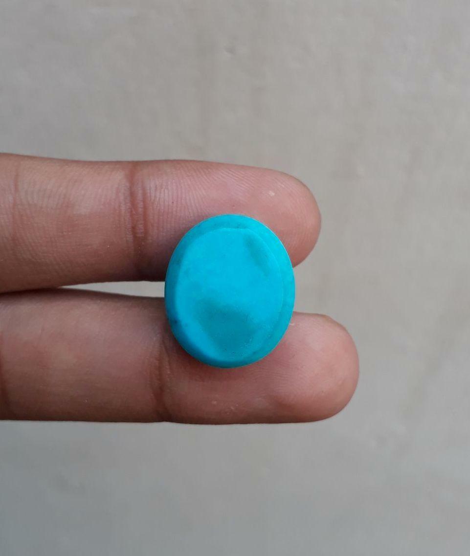 Natural Certified Turquoise - Blue Turquoise - 20.7ct-20x16mm