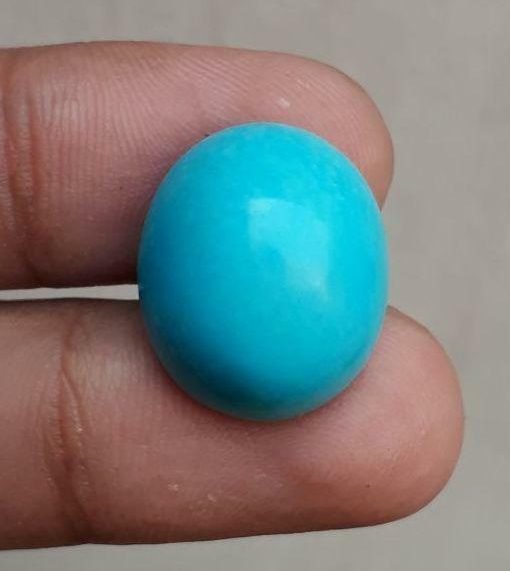 Natural Certified Turquoise - Blue Turquoise - 20.7ct-20x16mm