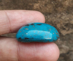 Natural Turquoise with Pyrite - Blue Matrix Turquoise - Shajri Feroza- 49-Ct-29x18mm