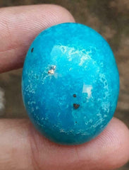 62ct Natural Turquoise with Pyrite - Big Size Blue Matrix Turquoise - Shajri Feroza - 31x24mm