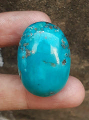 Natural Turquoise with Pyrite - Blue Matrix Turquoise - Shajri Feroza-72-Ct-33x23mm