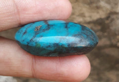 Natural Turquoise with Pyrite - Blue Matrix Turquoise - Shajri Feroza-82-Ct-39x22mm