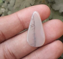 9.1ct Natural Dendritic Agate - Shajri Aqeeq - Dimension-26.7x14mm