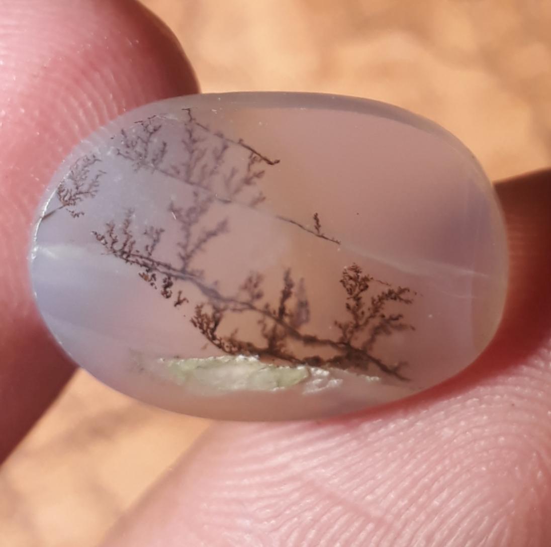 8ct Natural Dendritic Agate - Shajri Aqeeq - Dimension-18x12.2mm