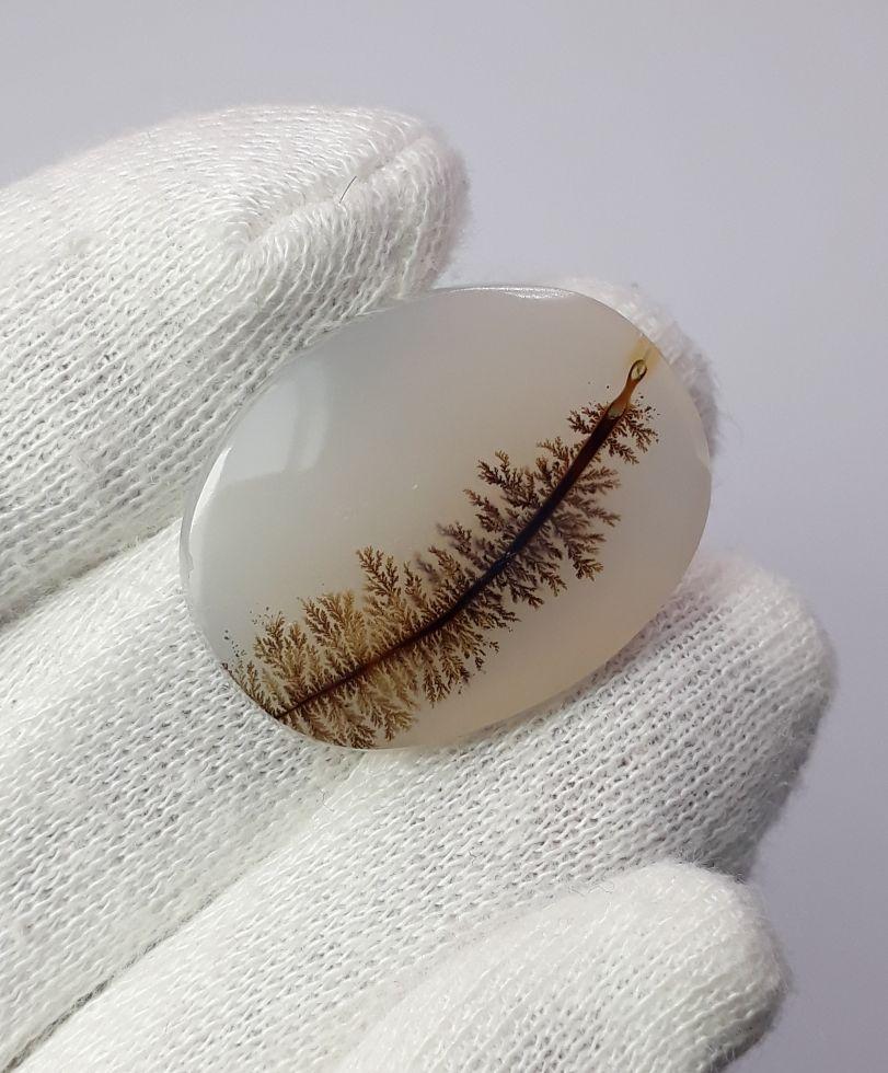 27.6ct Natural Dendritic Agate - Shajri Aqeeq - Dimension-29x23mm