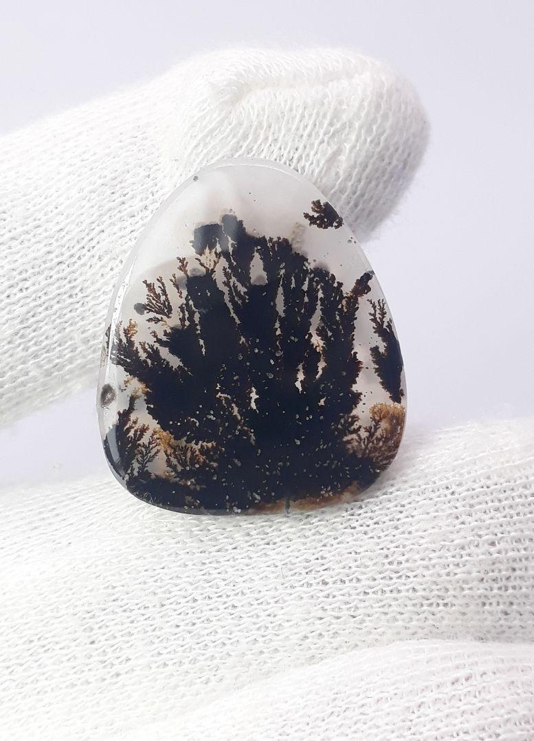 20ct Natural Dendritic Agate - Shajri Aqeeq - Dimension-26x23mm