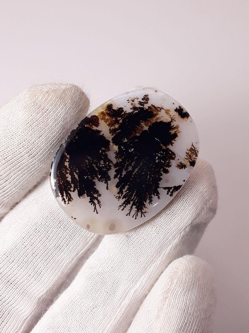 34.9ct Natural Dendritic Agate - Shajri Aqeeq - Dimension-34x26mm