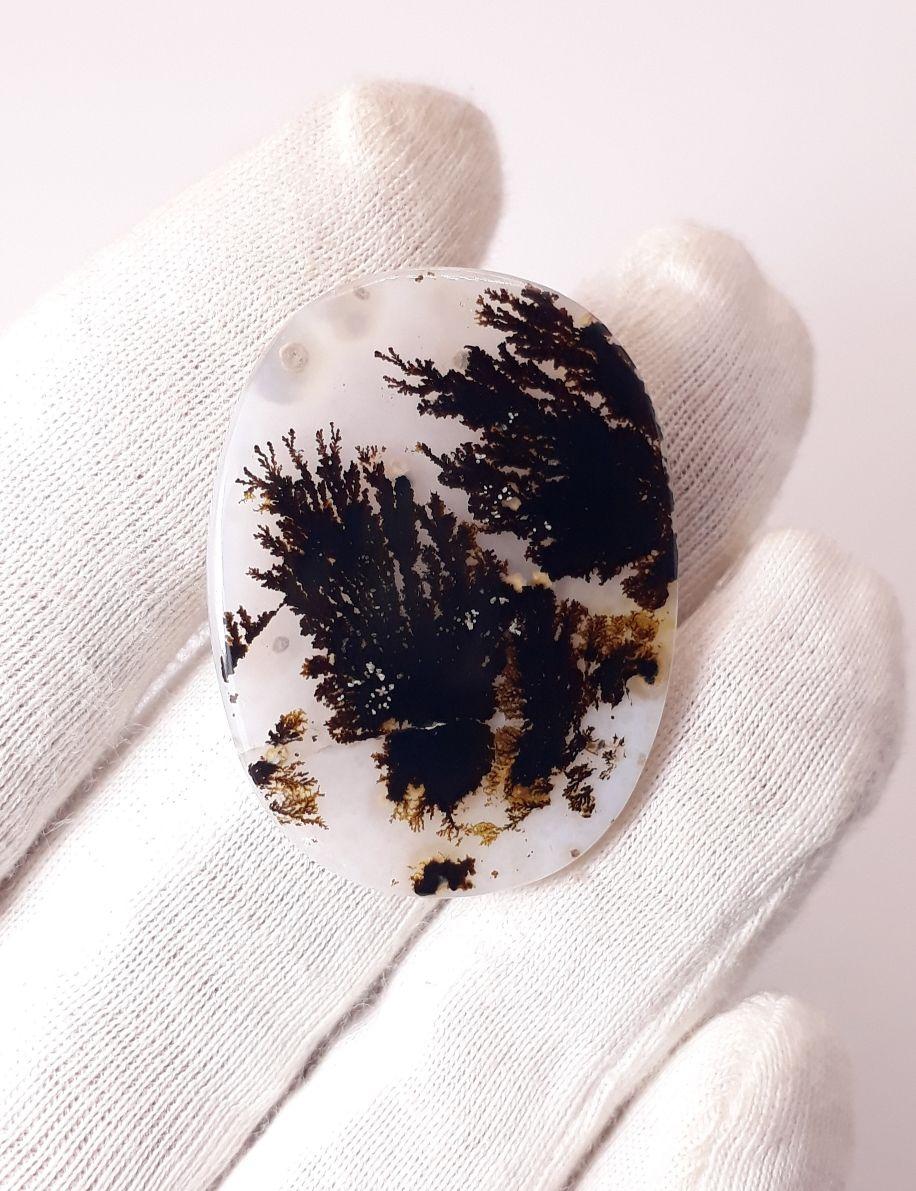 34.9ct Natural Dendritic Agate - Shajri Aqeeq - Dimension-34x26mm