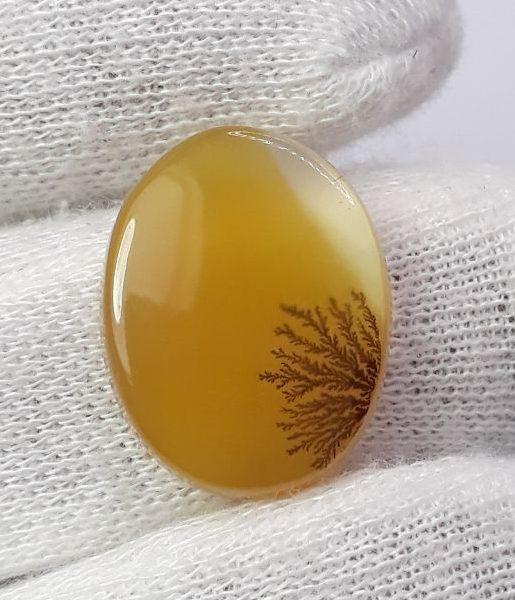 14.8ct Natural Dendritic Agate - Shajri Aqeeq - Dimension-21x17mm