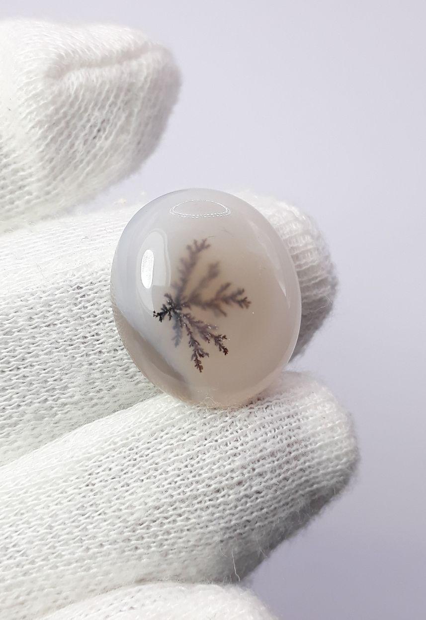 16.8ct Natural Dendritic Agate - Shajri Aqeeq - Dimension-20x18mm