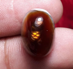 19.5ct Rare Fire Agate, Polished fire agate, Fire Agate Oval cabochon - Dimensions  19x18mm