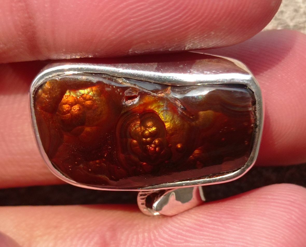 39.5ct Natural Fire Agate in Silver Pendent, Multi Color Fire Agate, Fire Agate AZ - Perfect gemstone Gift, Rare Gemstone than Diamonds, Dimensions 27x16x8mm