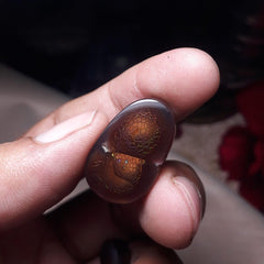 Rare Crackled Pattern Fire Agate Cabochon - Agata De Fuego