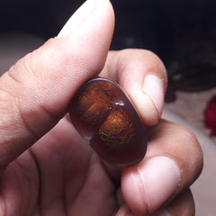 Rare Crackled Pattern Fire Agate Cabochon - Agata De Fuego