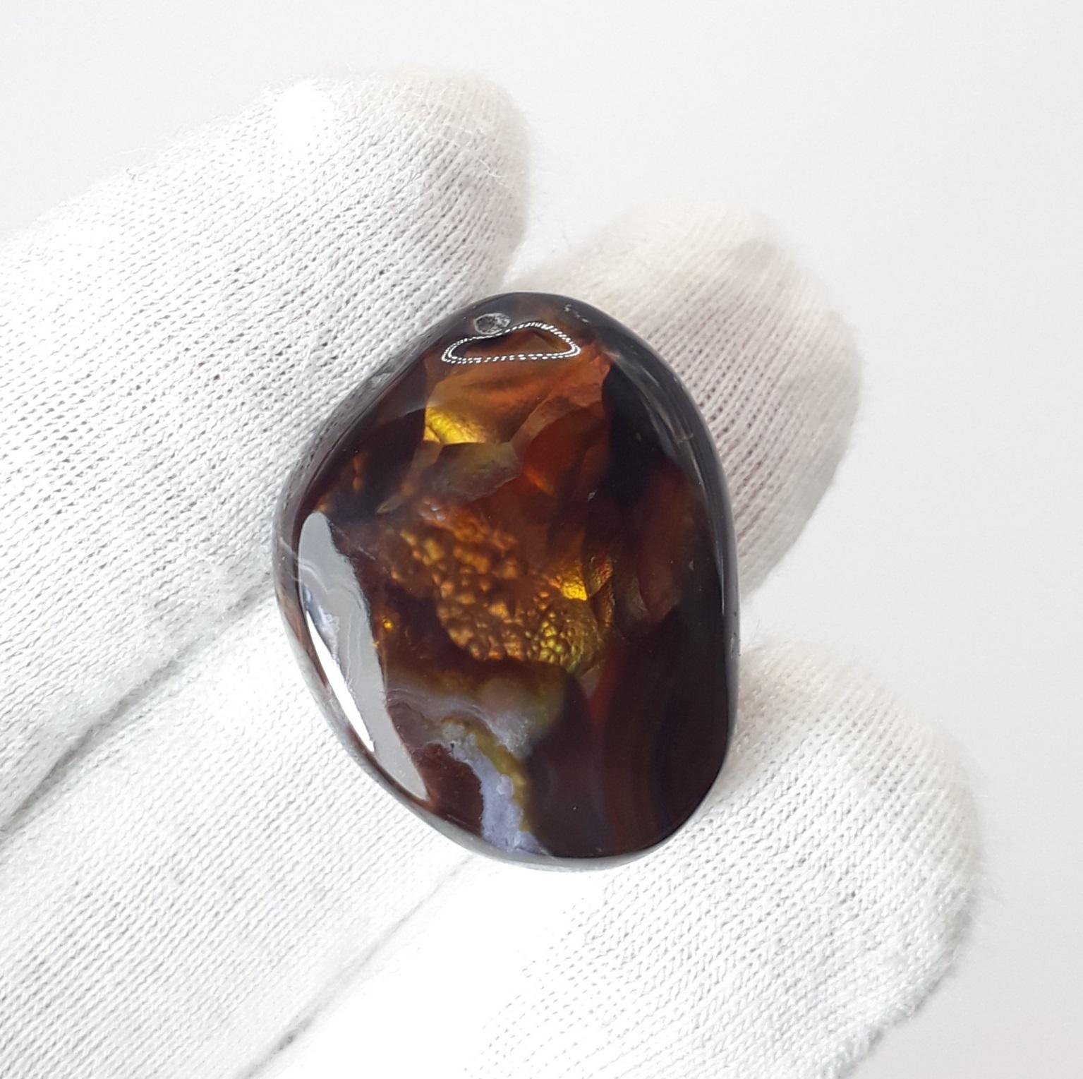 27ct Mexican Fire Agate,  Rare Fire Agate, Suitable for Pendant - Perfect gemstone Gift for Gem Lover, Dimensions 23 x 18 mm