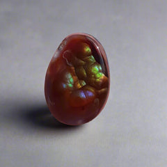 Rare Mexican Fire Agate Cabochon Green & Purple Fires - Agata De Fuego