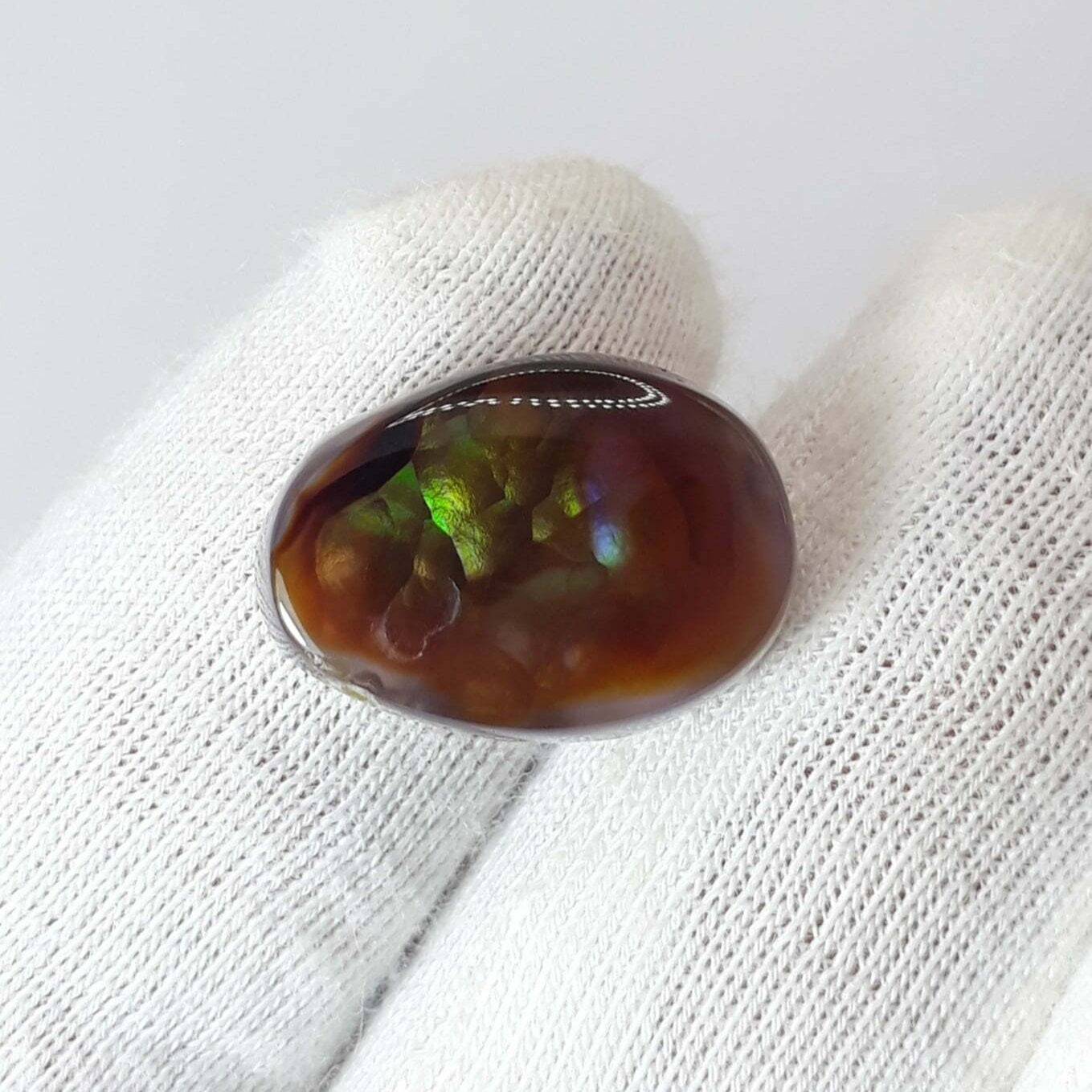 Rare Mexican Fire Agate Cabochon Green & Purple Fires - Agata De Fuego