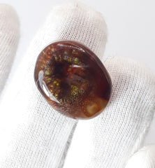16.5ct Mexican Fire Agate,  Rare Fire Agate, Fire Agate Oval cabochon - Suitable for Ring and Pendant, Perfect gemstone Gift , Dimensions- 20  x 15.7 mm
