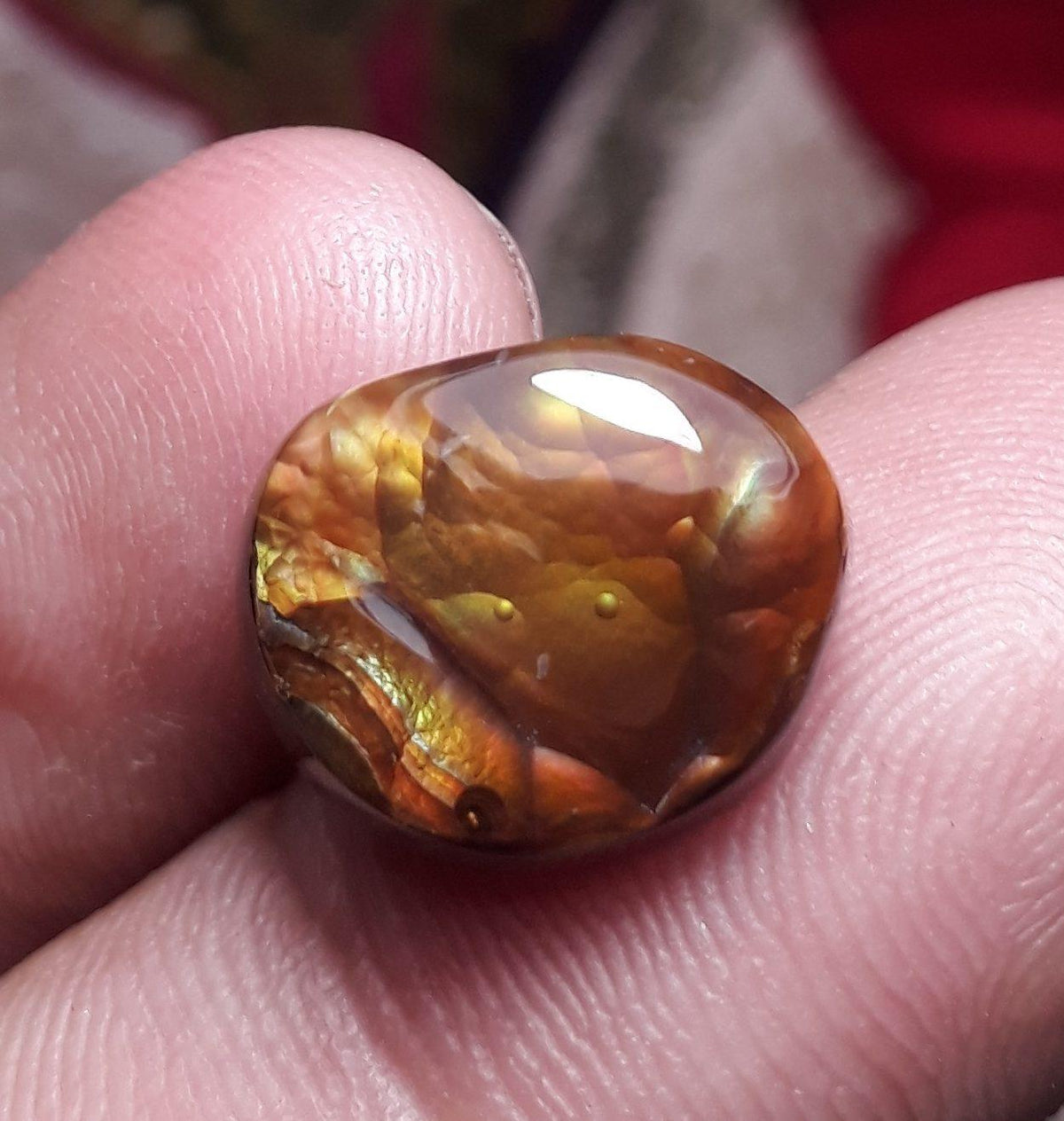 Rare Mexican Fire Agate Cabochon - Agata De Fuego