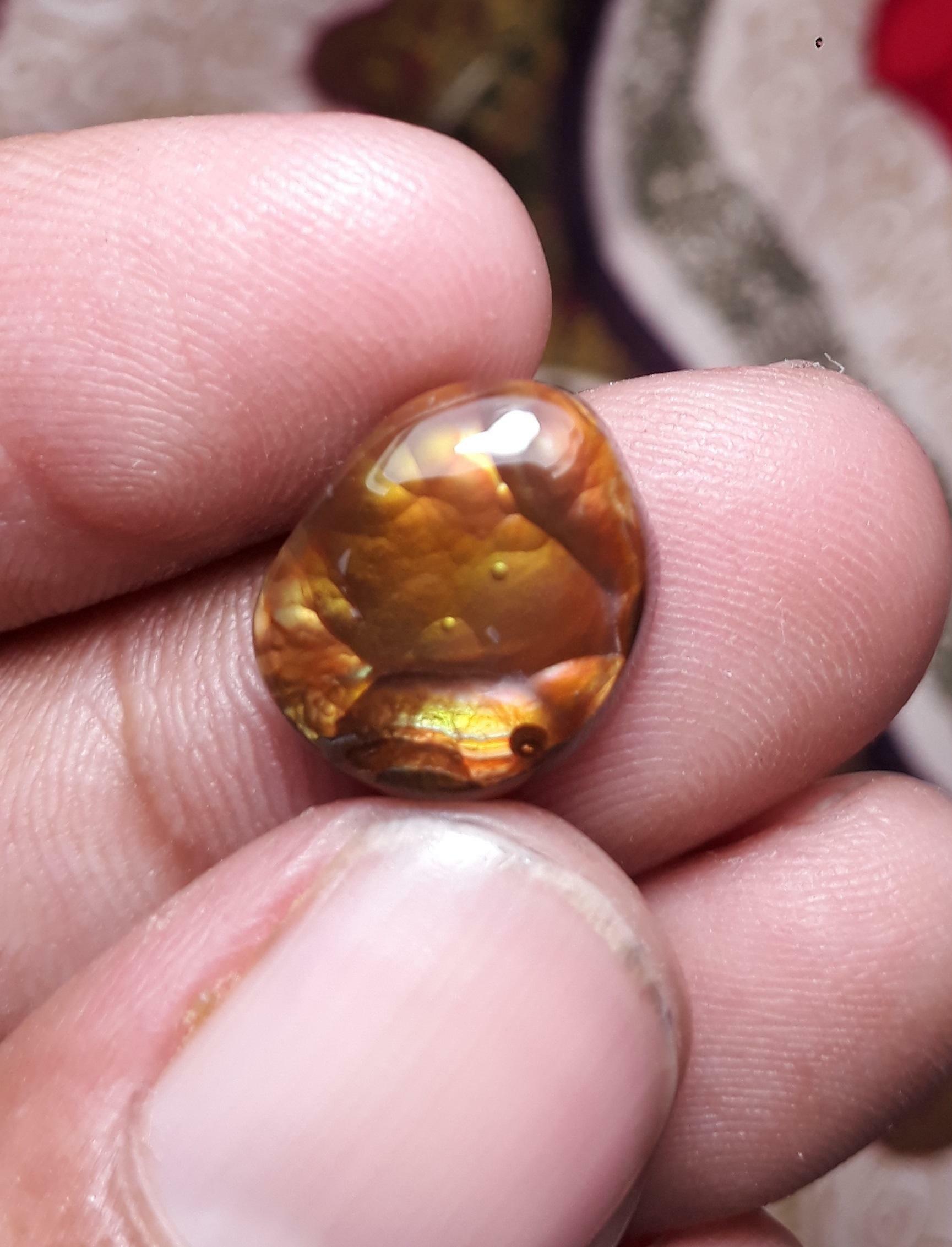 Rare Mexican Fire Agate Cabochon - Agata De Fuego