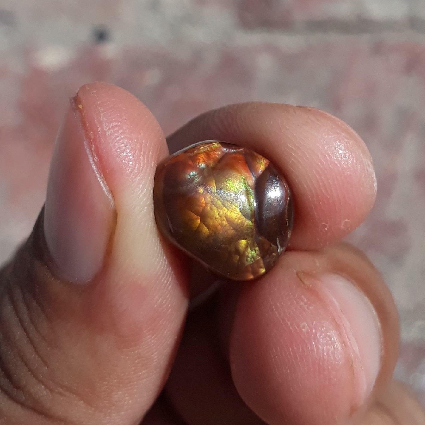 Rare Mexican Fire Agate Cabochon - Agata De Fuego