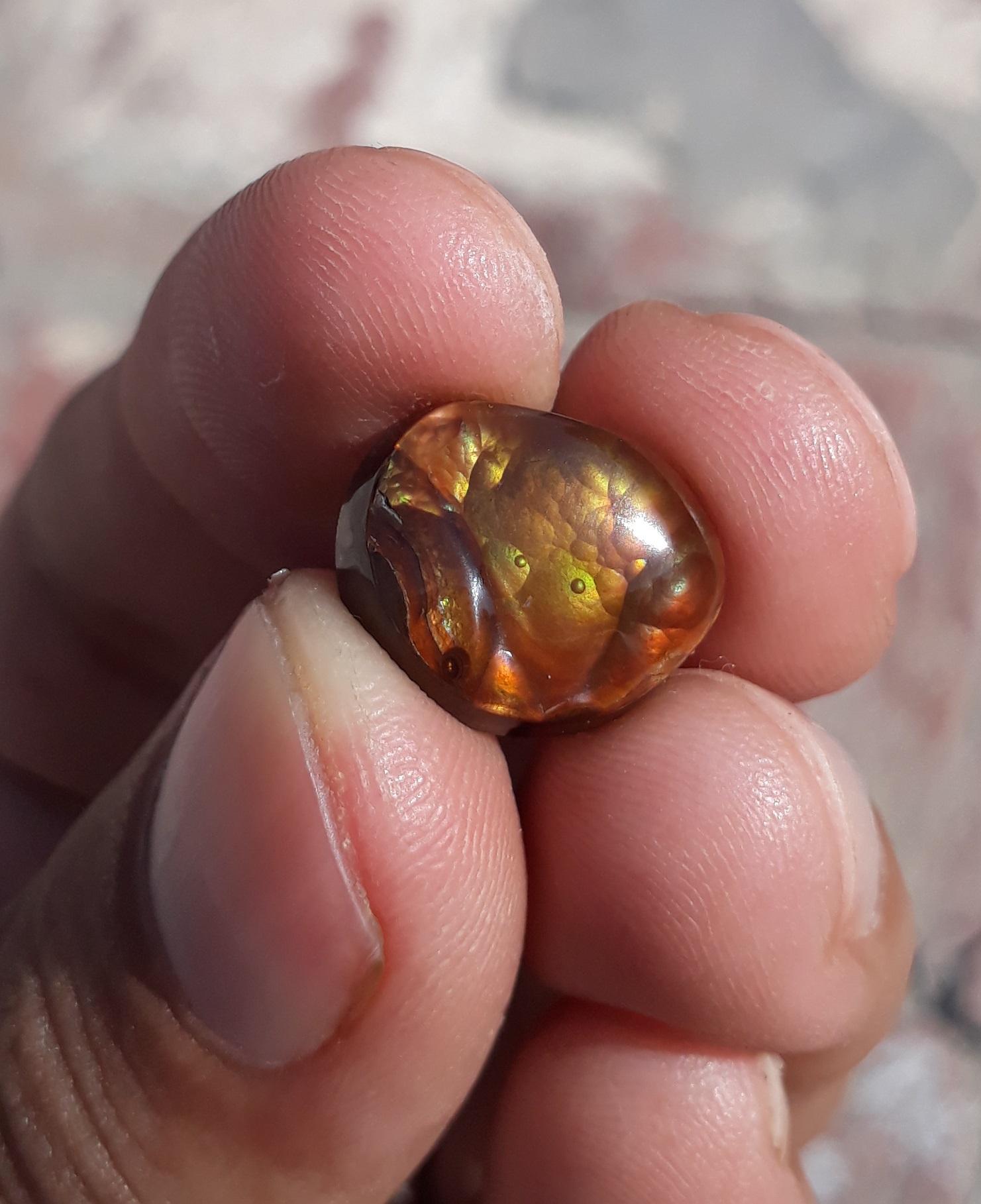 Rare Mexican Fire Agate Cabochon - Agata De Fuego