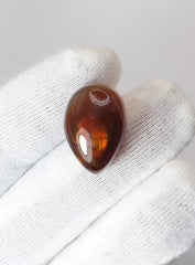 15.5ct Mexican Fire Agate, Rare Fire Agate, Pear Cabochon Fire Agate for Ring and Pendant - Perfect gemstone Gift, Dimensions  - 18 x 12 mm