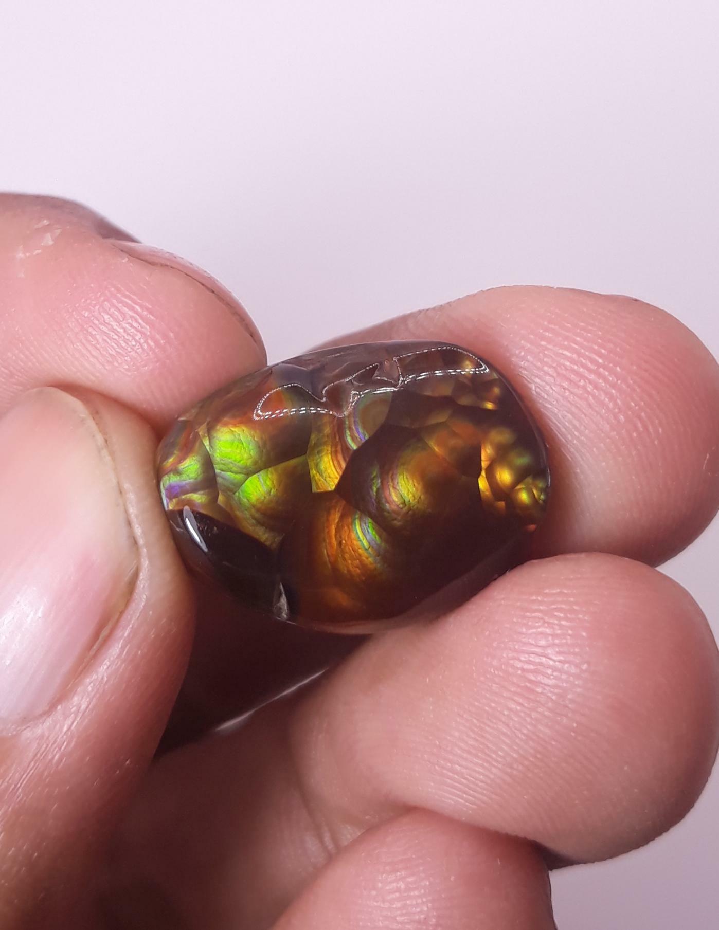 16.9ct Rainbow Bubbly Mexican Fire Agate,  Rare Fire Agate, Oval Cabochon Fire Agate - Perfect gemstone Gift, Rare Gemstone than Diamonds, Dimensions 20 x 14.5mm