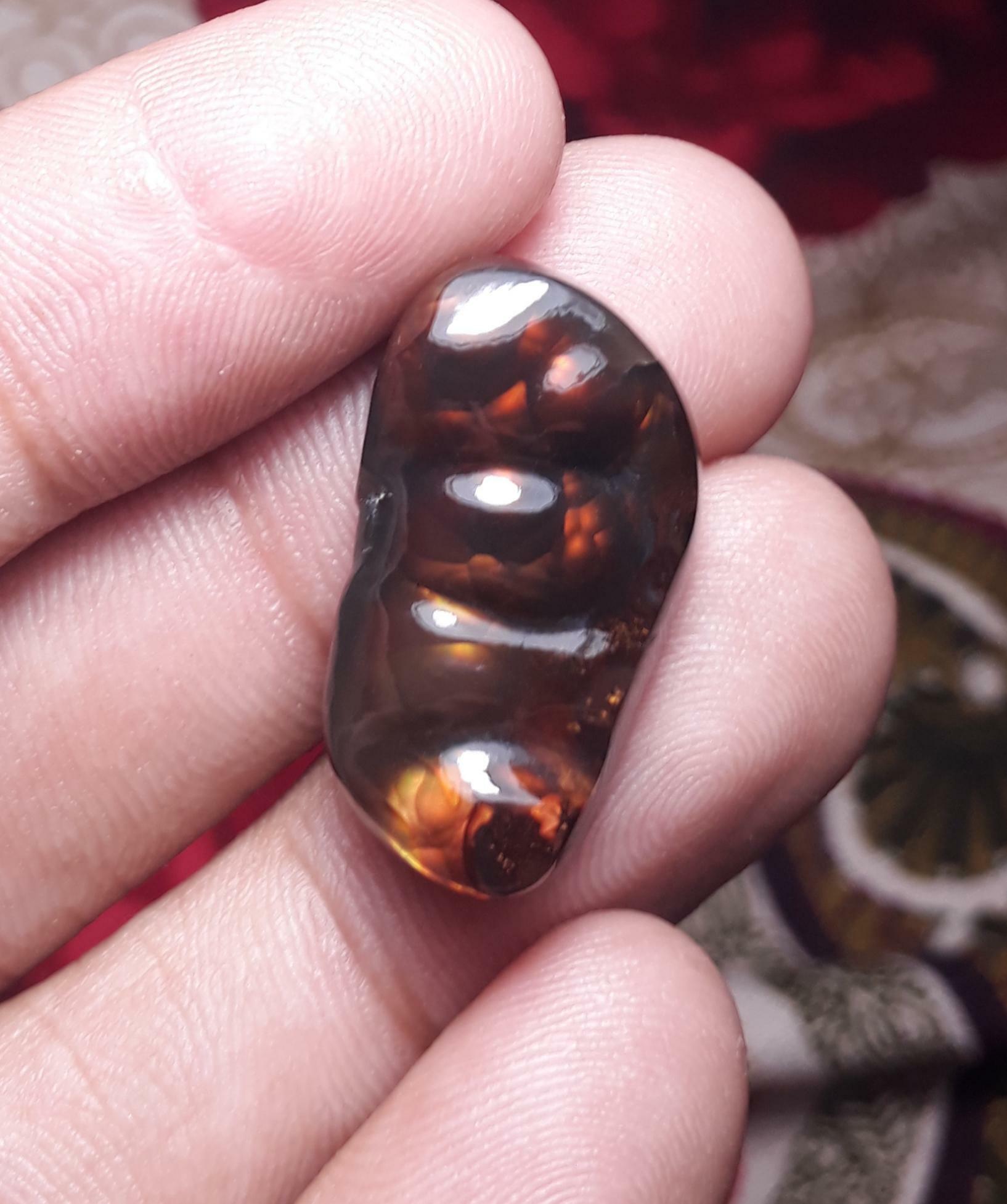 Rare Negro Mexican Fire Agate Carving - Agate De Fuego