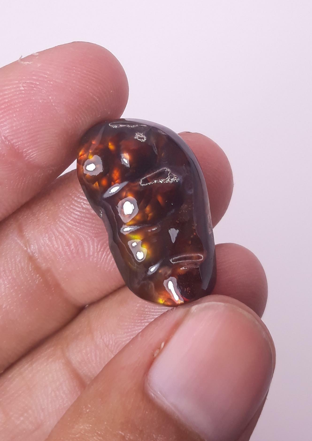 Rare Negro Mexican Fire Agate Carving - Agate De Fuego