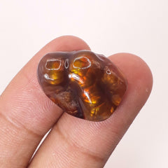 Mexican Rare Fire Agate Carving with Multiple Flashes - Agate De Feugo