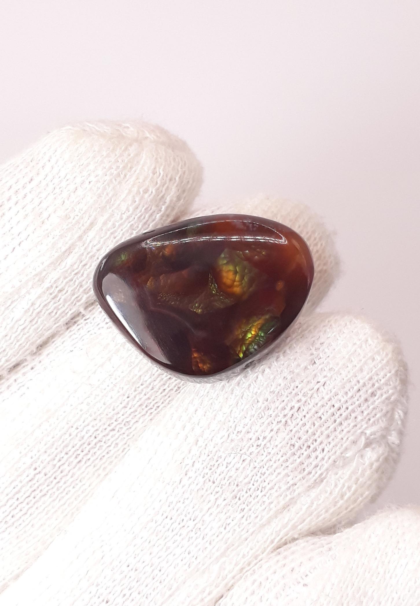20ct Fire agate Loose cabochon - Rainbow Fire Agate - Mexican Fire Agate,  Rare Fire Agate - Rare Gemstone than Diamonds, Dimensions - 22x16.5mm