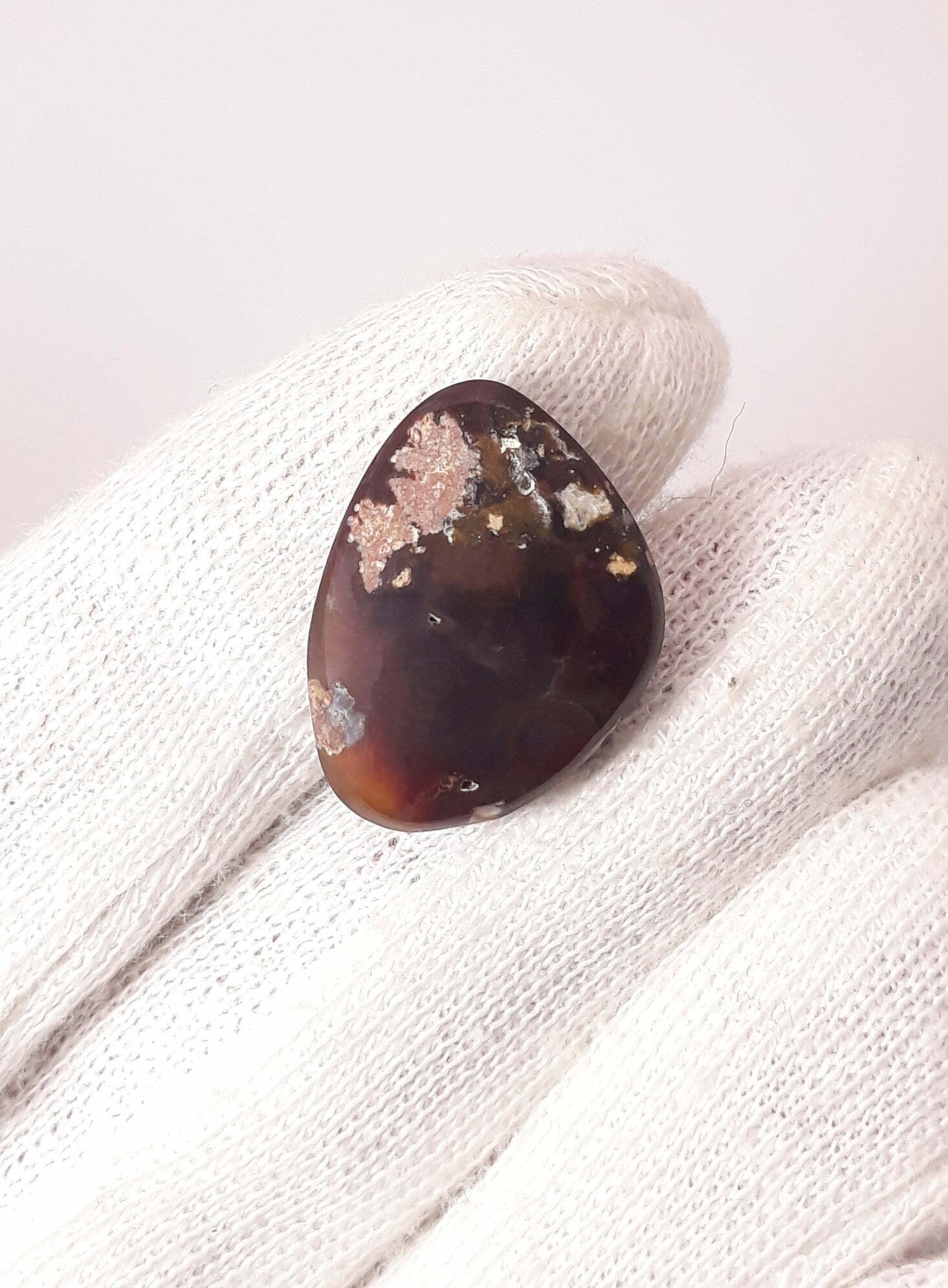 20ct Fire agate Loose cabochon - Rainbow Fire Agate - Mexican Fire Agate,  Rare Fire Agate - Rare Gemstone than Diamonds, Dimensions - 22x16.5mm