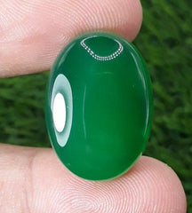 Green Chalcedony - Green Agate - Sabz Aqeeq - Dimension - 25mm X 18mm