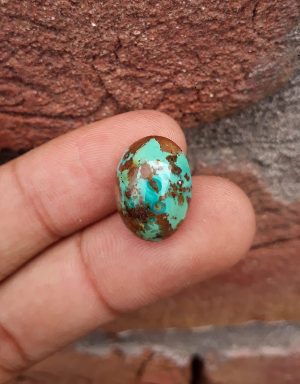 10.7ct Natural Turquoise, Green Matrix Turquoise, Shajri Feroza, Real Firoza Stone,Dimensions  10.7ct- 16.3x12mm