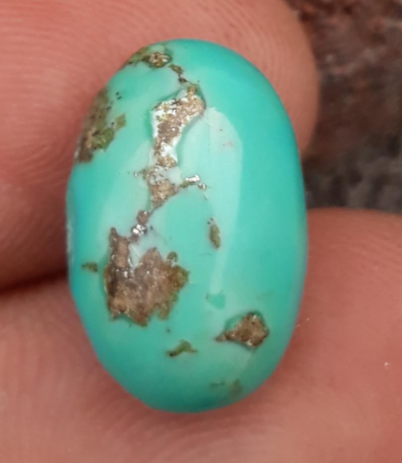 Turquoise with Pyrite, Natural Turquoise, Green Matrix Turquoise, Dimensions 8.1ct- 16x10.3mm