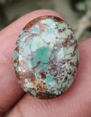 Natural Turquoise, Green Matrix Turquoise  - 19x14.7mm